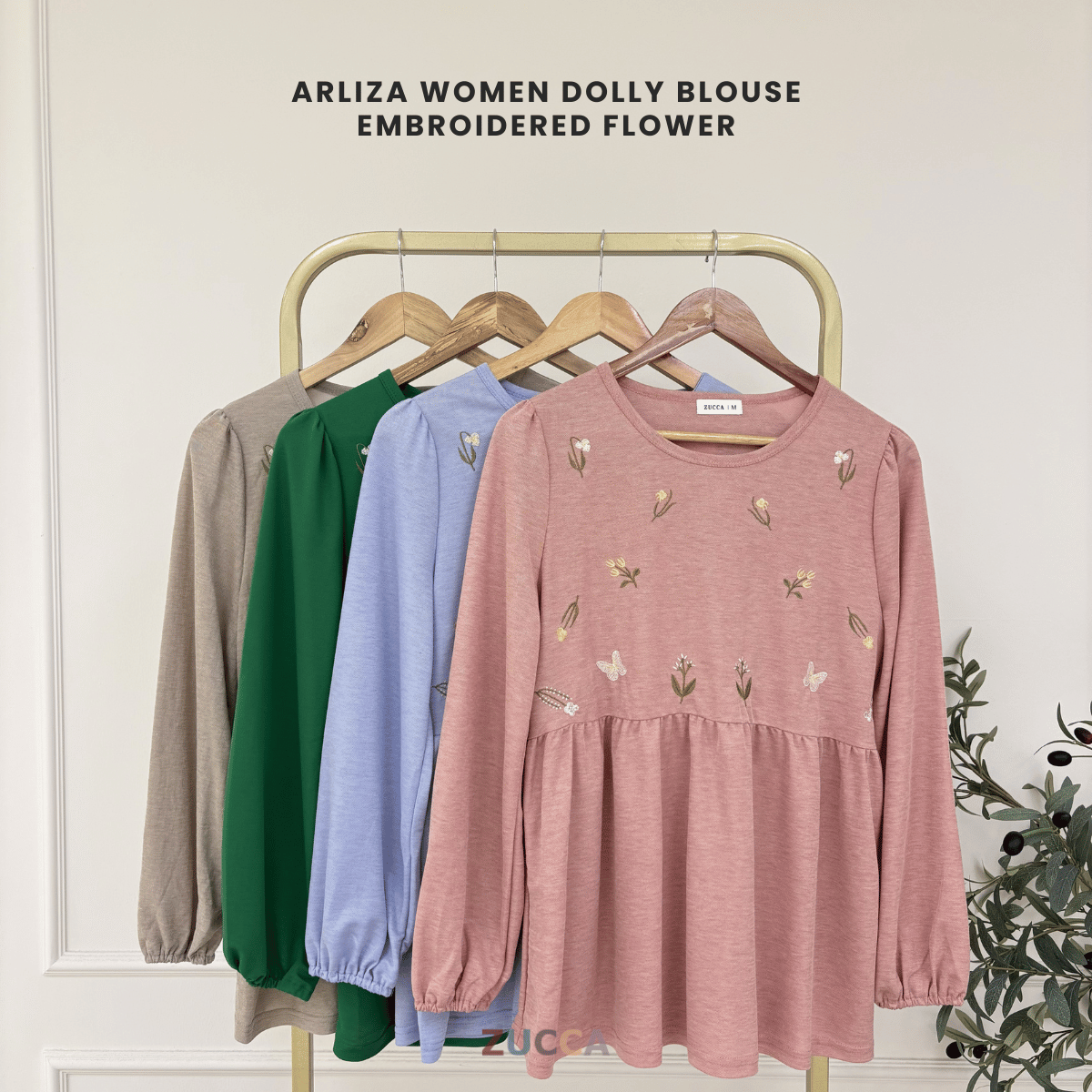 ZUCCA ARLIZA DOLLY BLOUSE PEREMPUAN EMBROIDERED FLOWER - MA101
