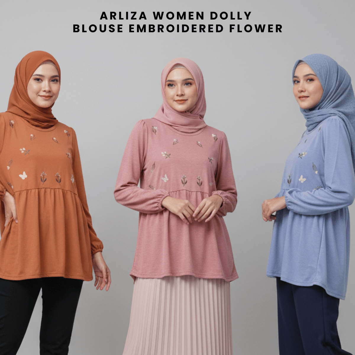 ZUCCA ARLIZA DOLLY BLOUSE PEREMPUAN EMBROIDERED FLOWER - MA101