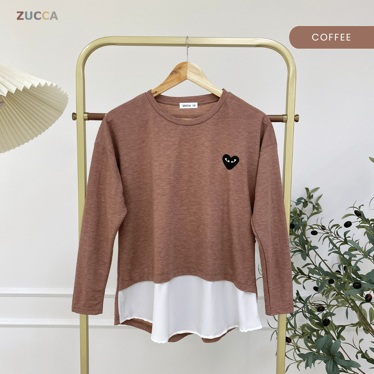 ZUCCA ALAYNA TWO TONED WOMEN KASUAL SHIRT LONG SLEEVE - MA103