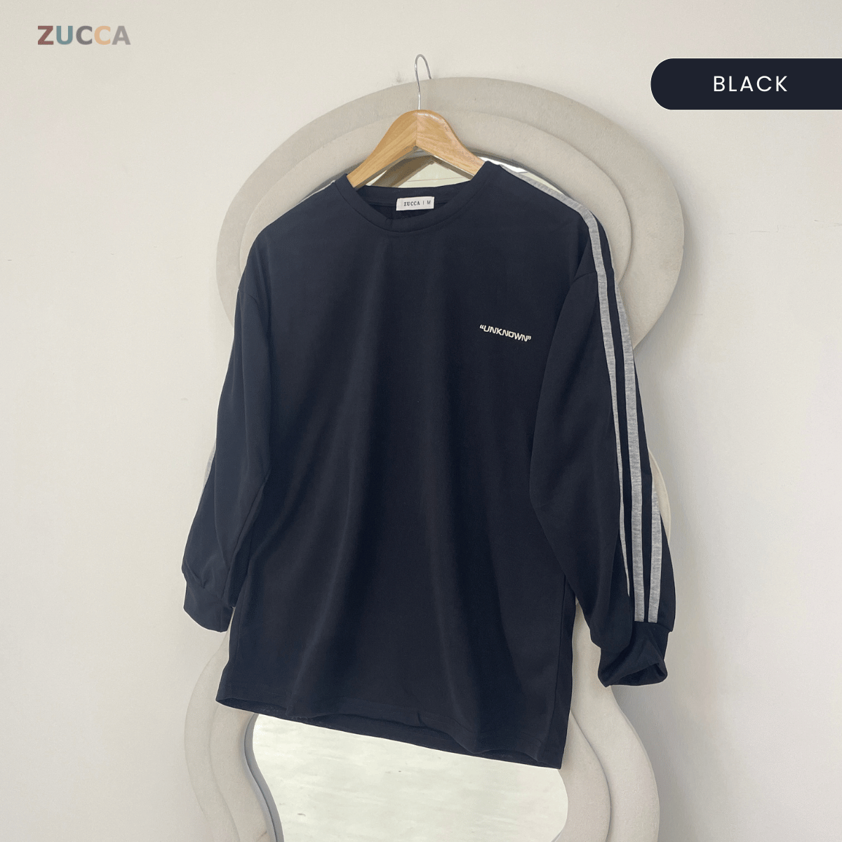 ZUCCA FINDA CONTRAST STRIPE LONG SLEEVE TOP - MA108