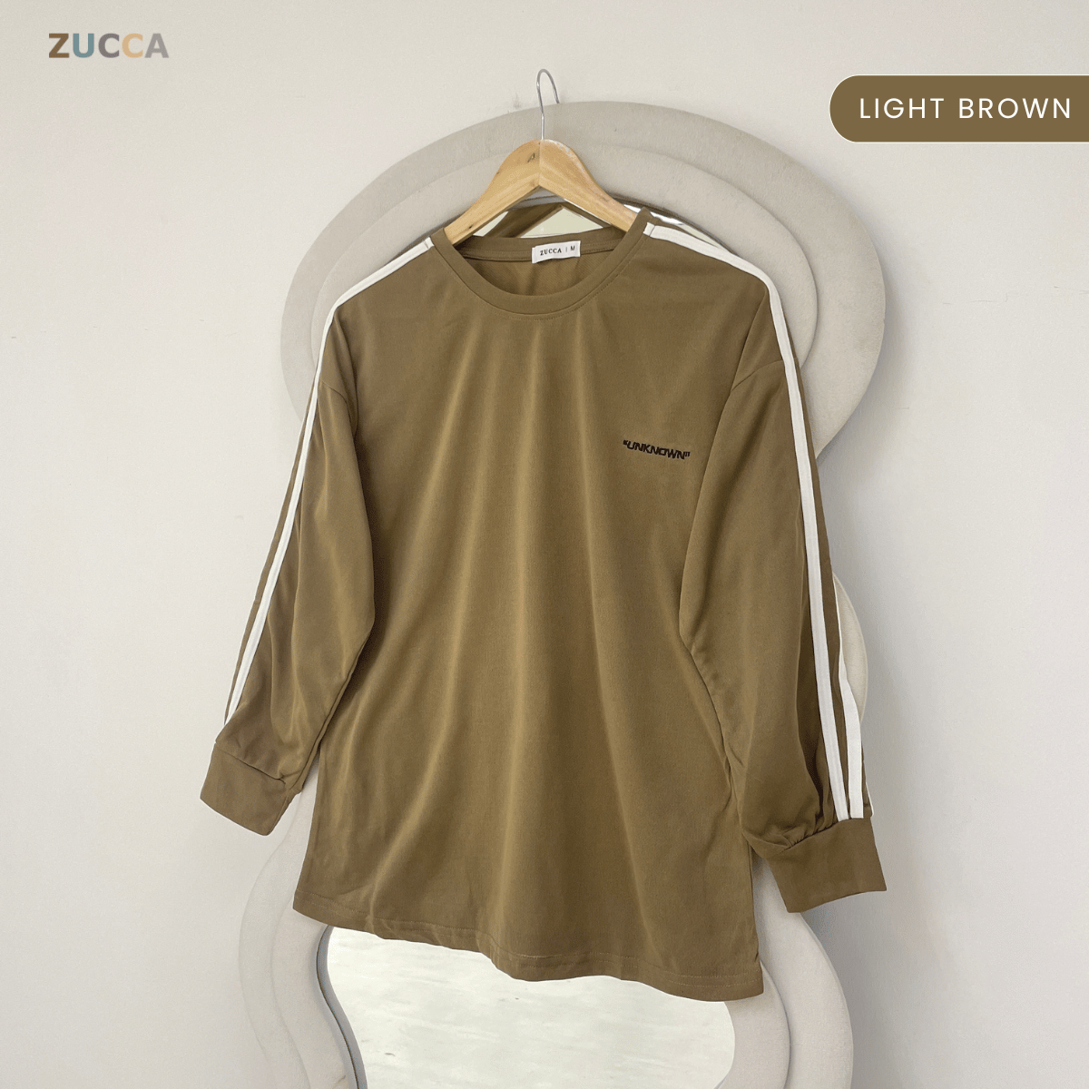 ZUCCA FINDA CONTRAST STRIPE LONG SLEEVE TOP - MA108