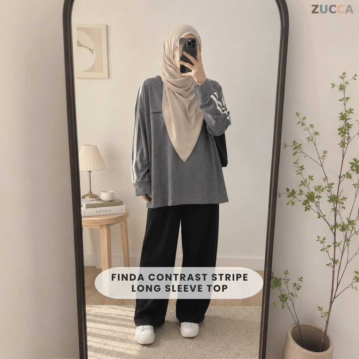 ZUCCA FINDA CONTRAST STRIPE LONG SLEEVE TOP - MA108