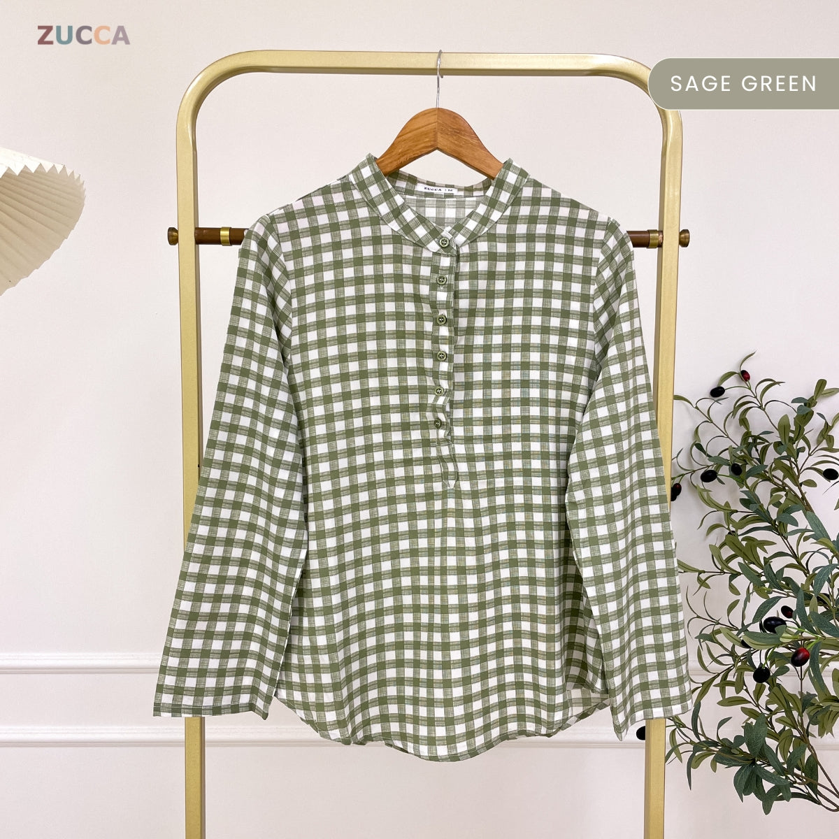 ZUCCA QISMINA KASUAL MUSLIMAH CHECKERED BLOUSE - MA115