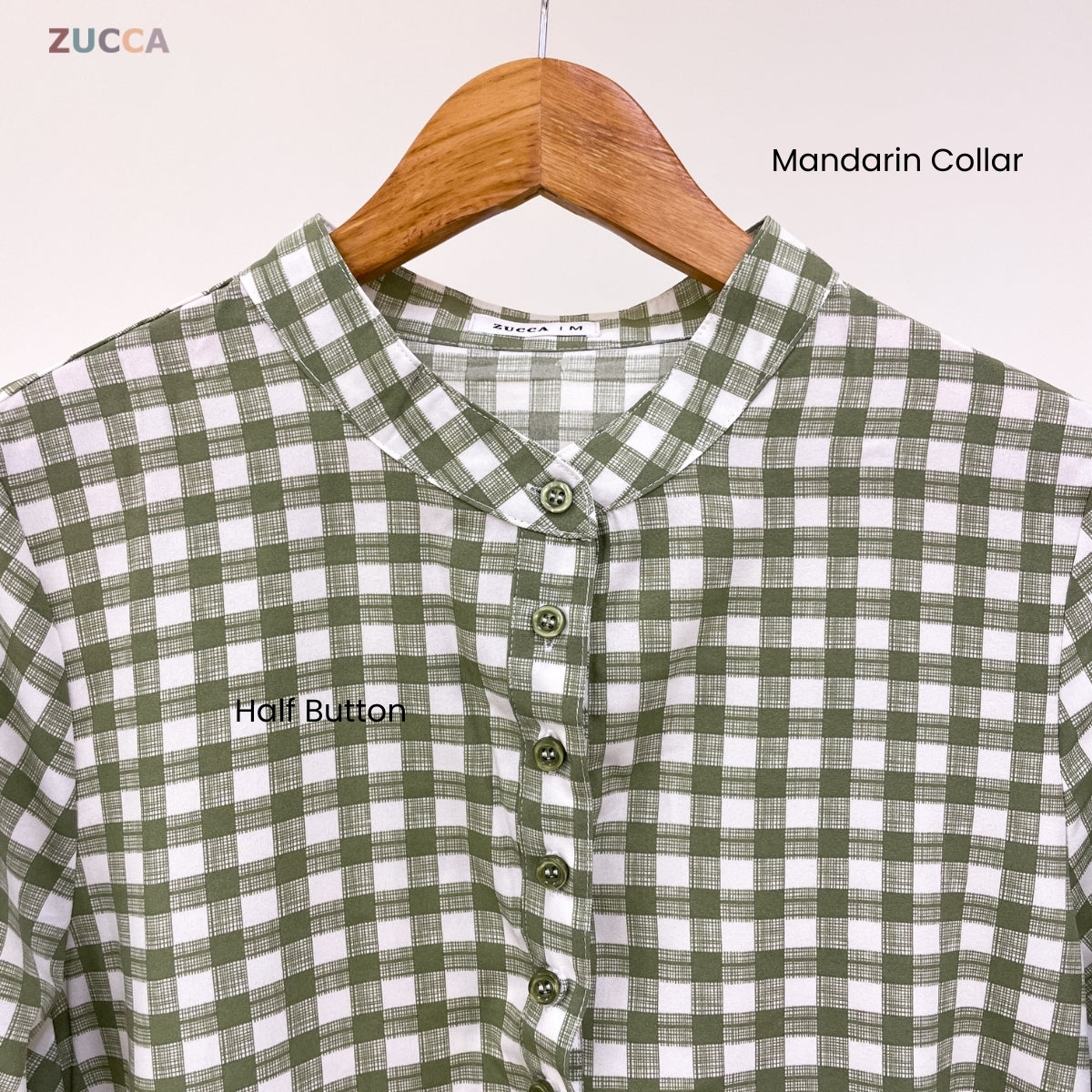 ZUCCA QISMINA KASUAL MUSLIMAH CHECKERED BLOUSE - MA115