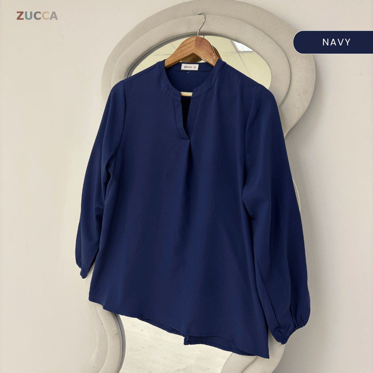 ZUCCA ANNA BLOUSE KASUAL PLAIN LONG SLEEVE - MA117