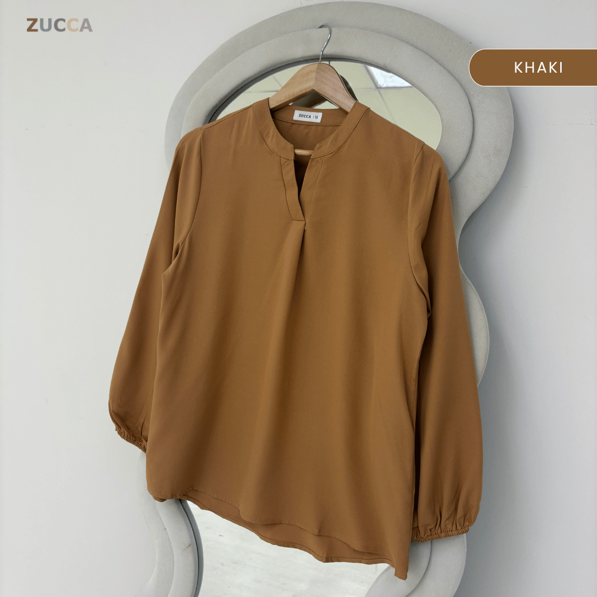 ZUCCA ANNA BLOUSE KASUAL PLAIN LONG SLEEVE - MA117