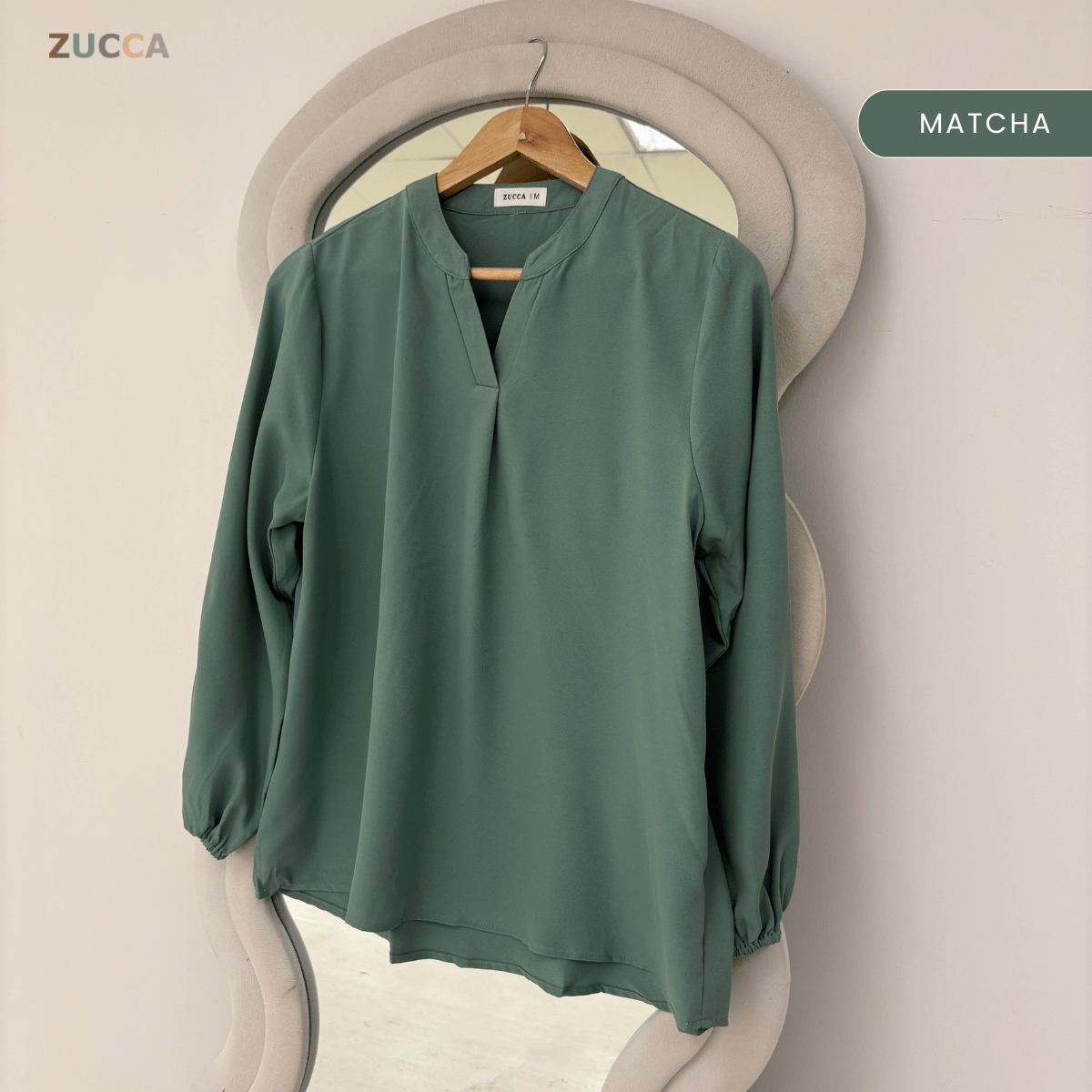 ZUCCA ANNA BLOUSE KASUAL PLAIN LONG SLEEVE - MA117