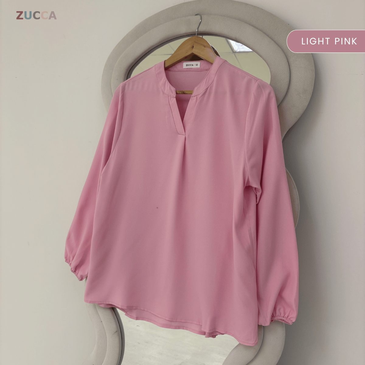 ZUCCA ANNA BLOUSE KASUAL PLAIN LONG SLEEVE - MA117