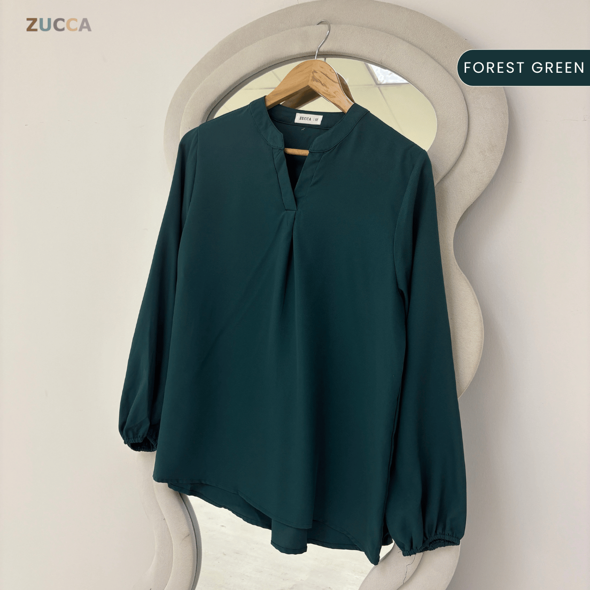 ZUCCA ANNA BLOUSE KASUAL PLAIN LONG SLEEVE - MA117