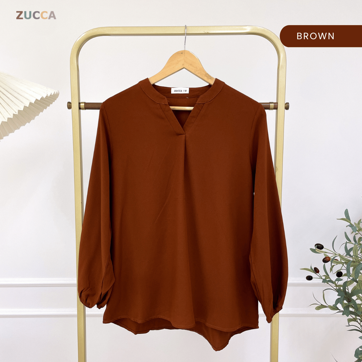 ZUCCA ANNA BLOUSE KASUAL PLAIN LONG SLEEVE - MA117
