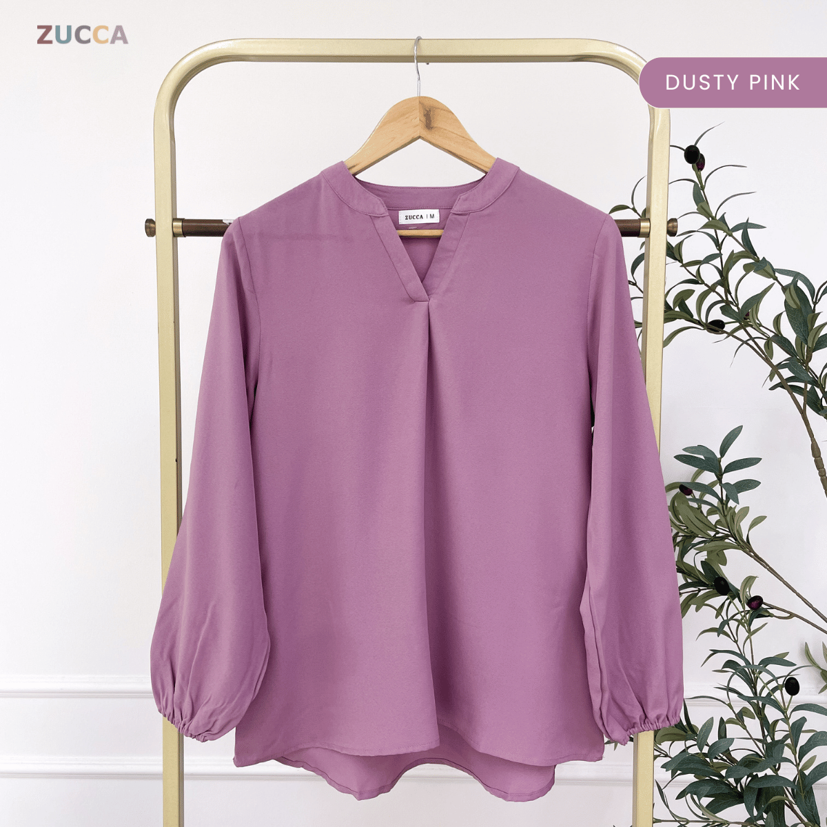 ZUCCA ANNA BLOUSE KASUAL PLAIN LONG SLEEVE - MA117