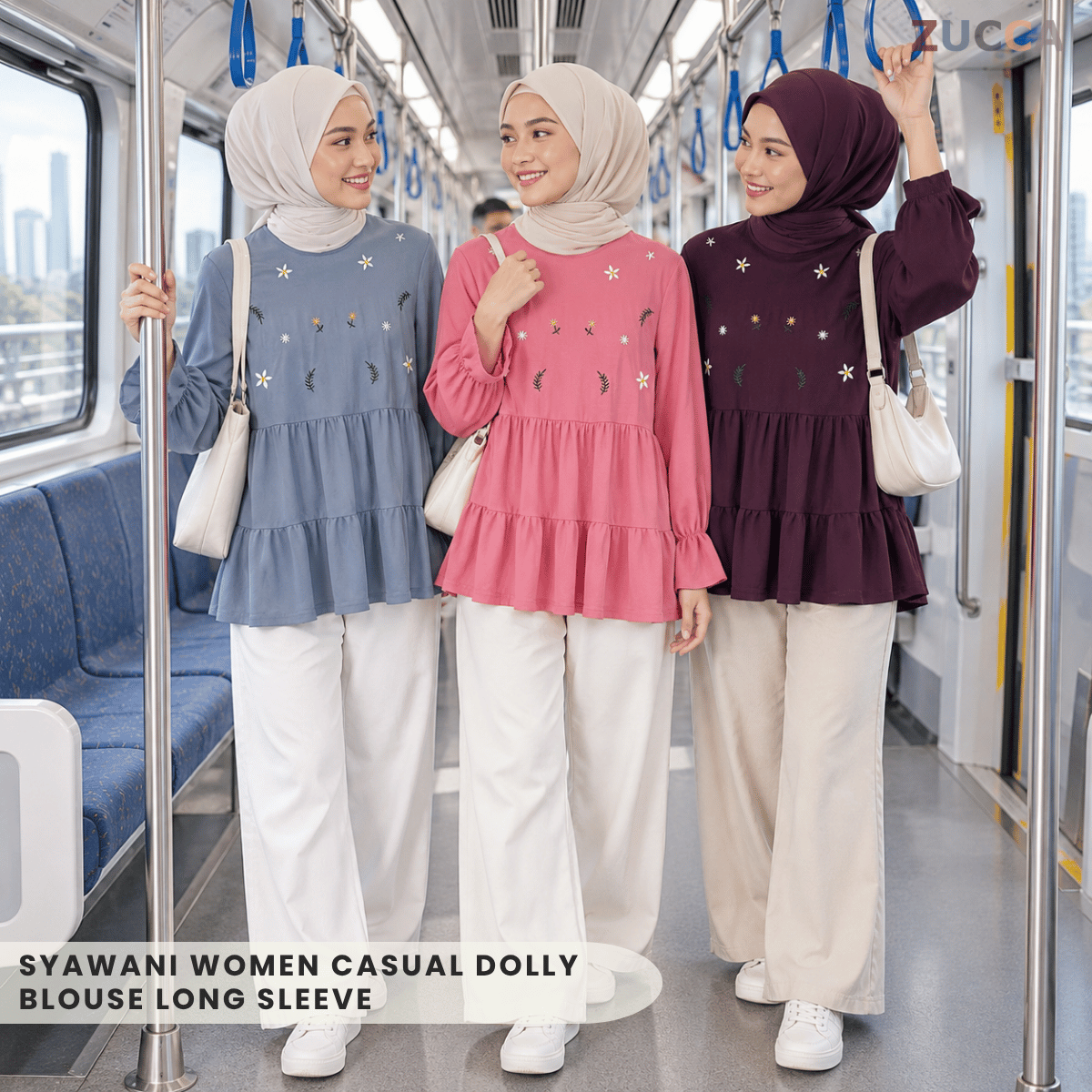 ZUCCA SYAWANI WOMEN KASUAL DOLLY BLOUSE LONG SLEEVE - MA119