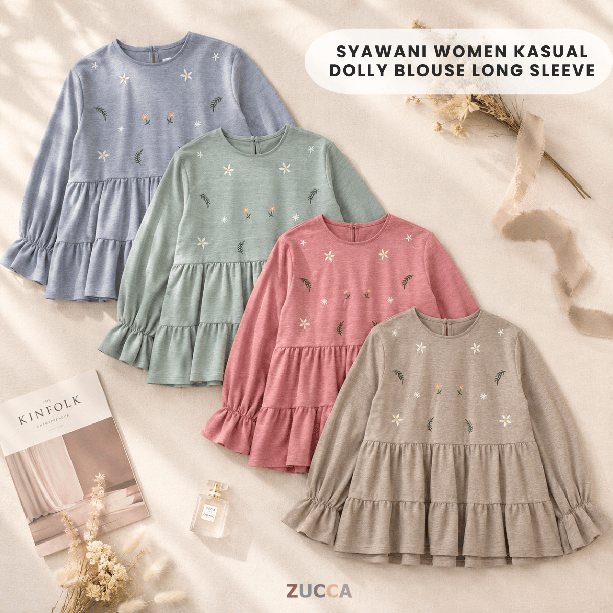 ZUCCA SYAWANI WOMEN KASUAL DOLLY BLOUSE LONG SLEEVE - MA119