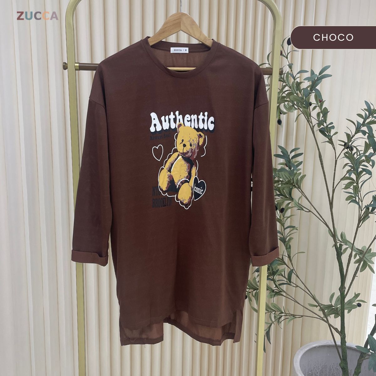 ZUCCA MURNI URBAN GRAPHIC TEE PEREMPUAN KASUAL SHIRT LONG SLEEVE - MA120