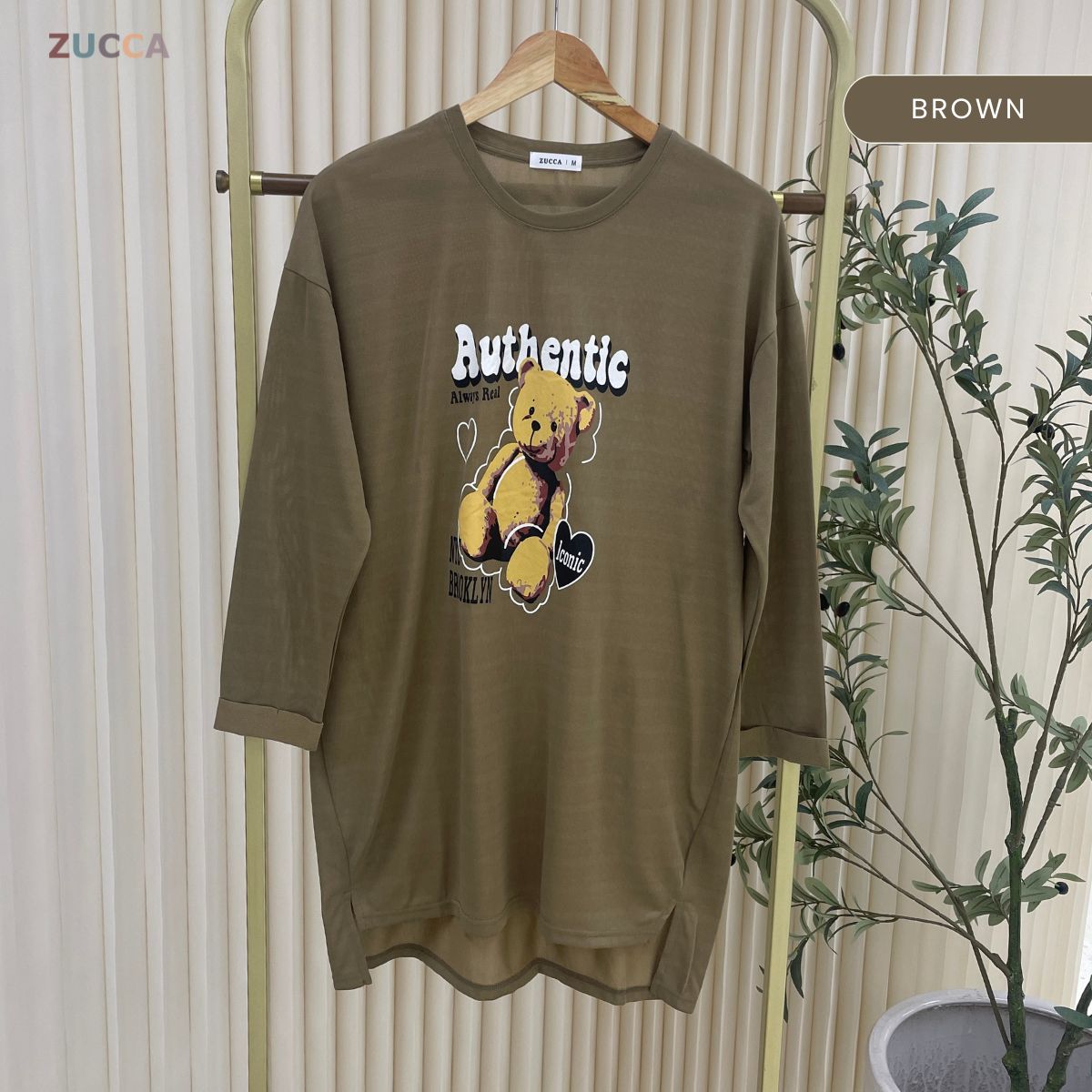 ZUCCA MURNI URBAN GRAPHIC TEE PEREMPUAN KASUAL SHIRT LONG SLEEVE - MA120