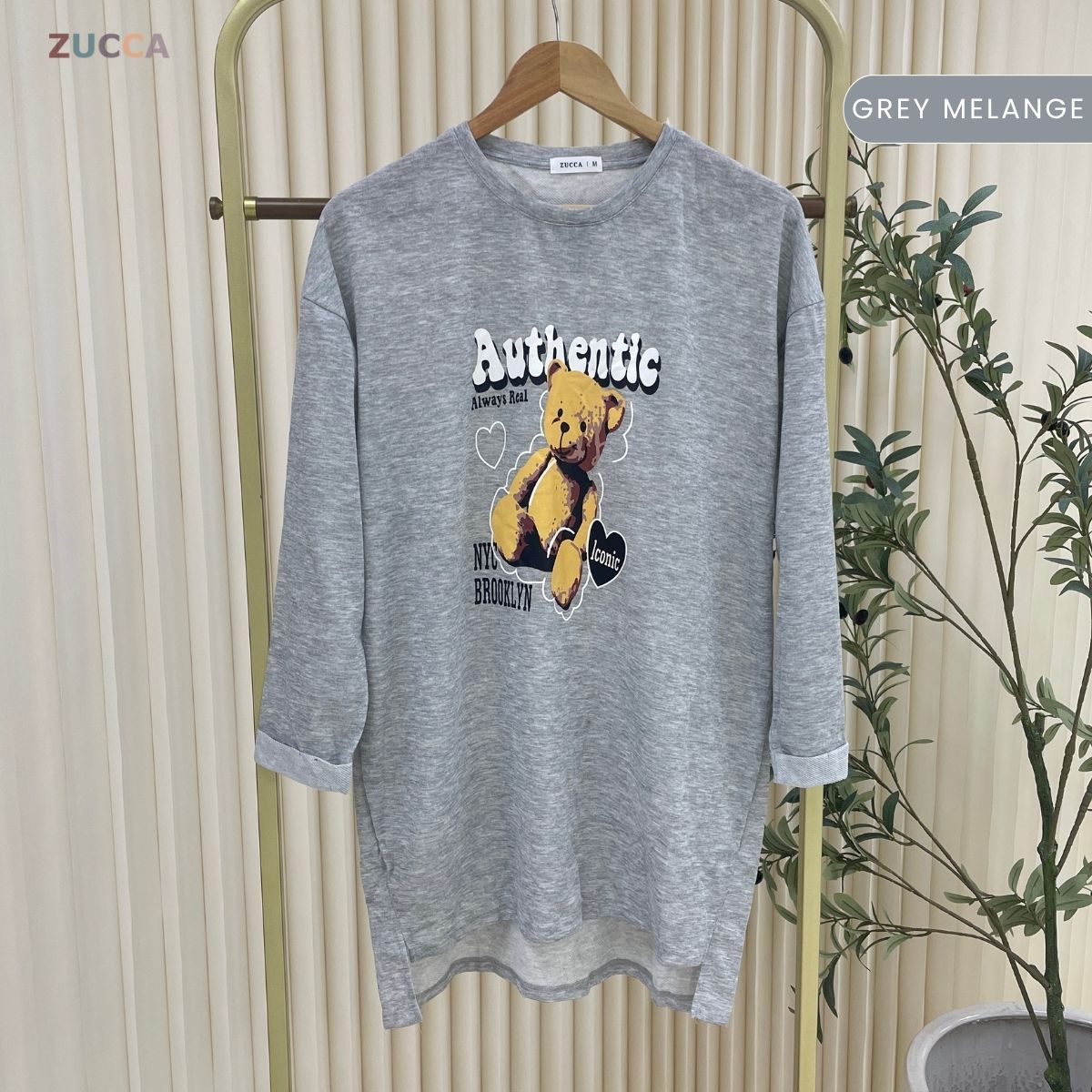 ZUCCA MURNI URBAN GRAPHIC TEE PEREMPUAN KASUAL SHIRT LONG SLEEVE - MA120