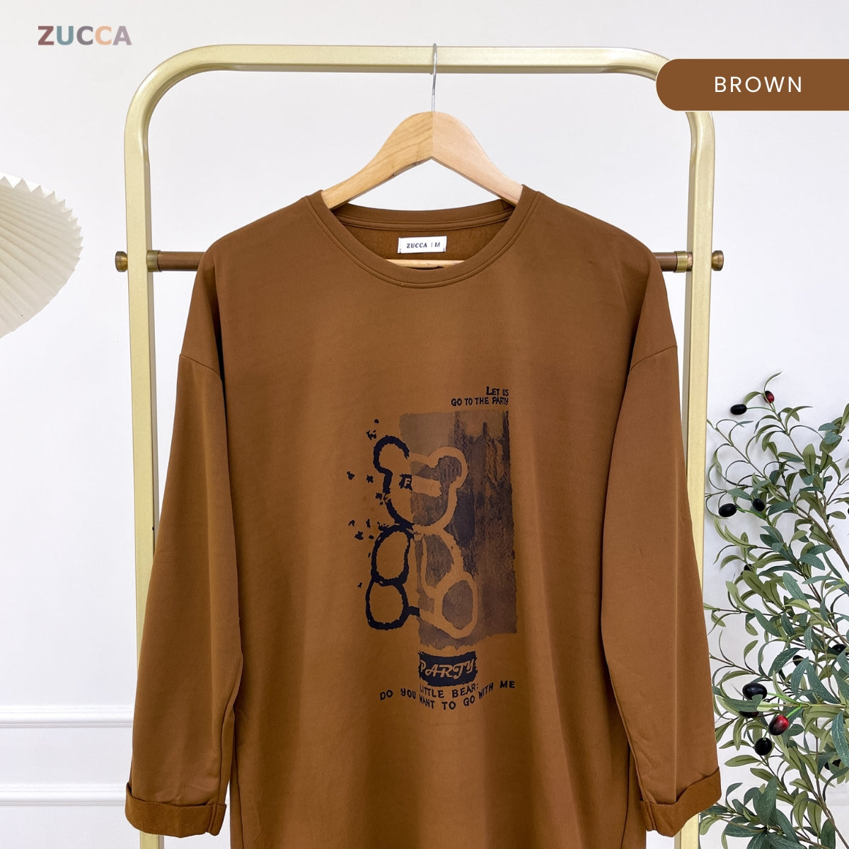 ZUCCA MURNI URBAN GRAPHIC TEE PEREMPUAN KASUAL SHIRT LONG SLEEVE - MA120