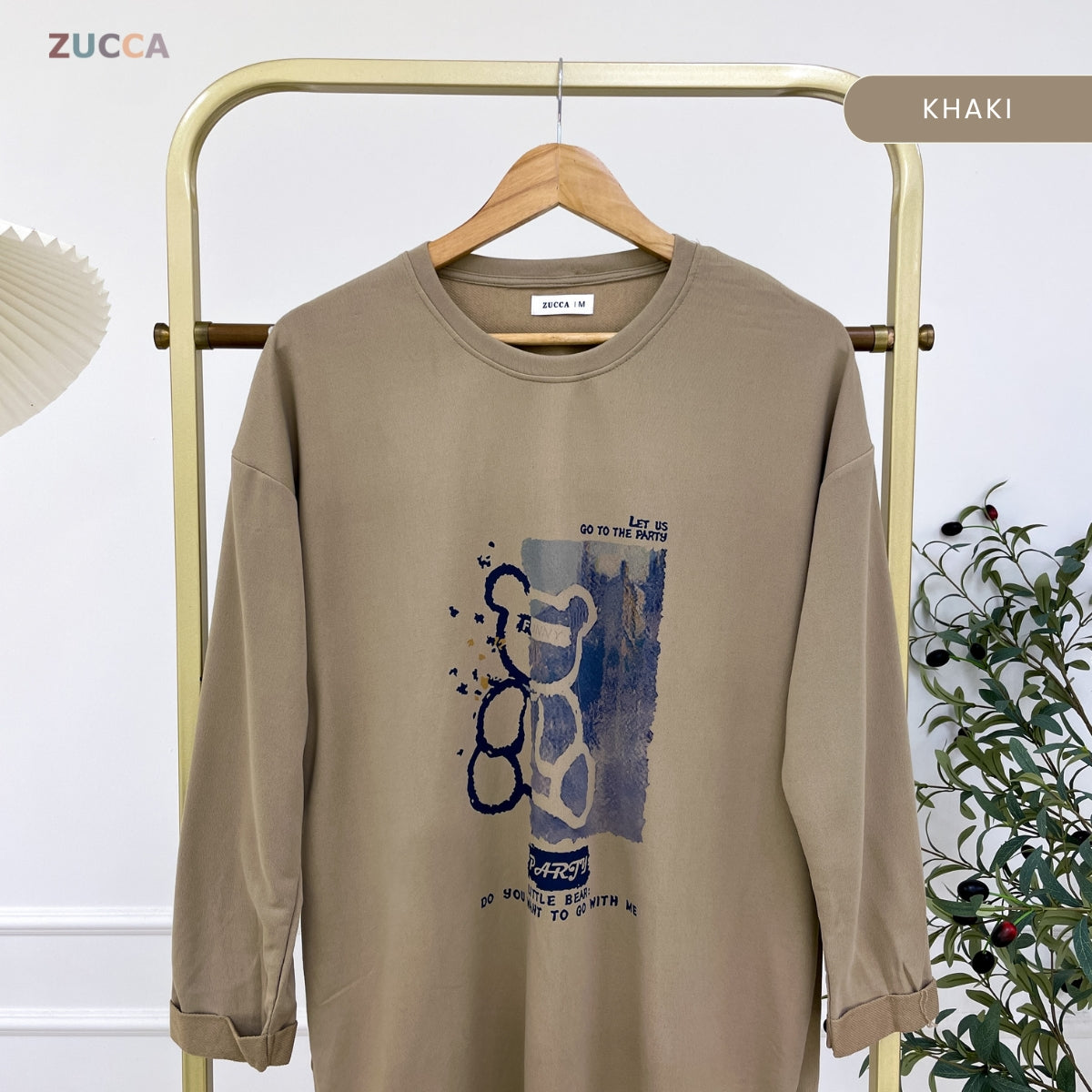ZUCCA MURNI URBAN GRAPHIC TEE PEREMPUAN KASUAL SHIRT LONG SLEEVE - MA120