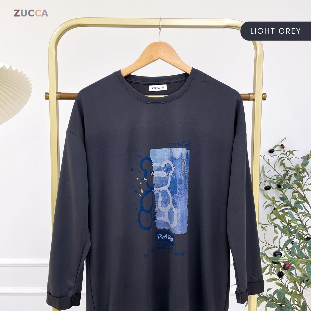 ZUCCA MURNI URBAN GRAPHIC TEE PEREMPUAN KASUAL SHIRT LONG SLEEVE - MA120