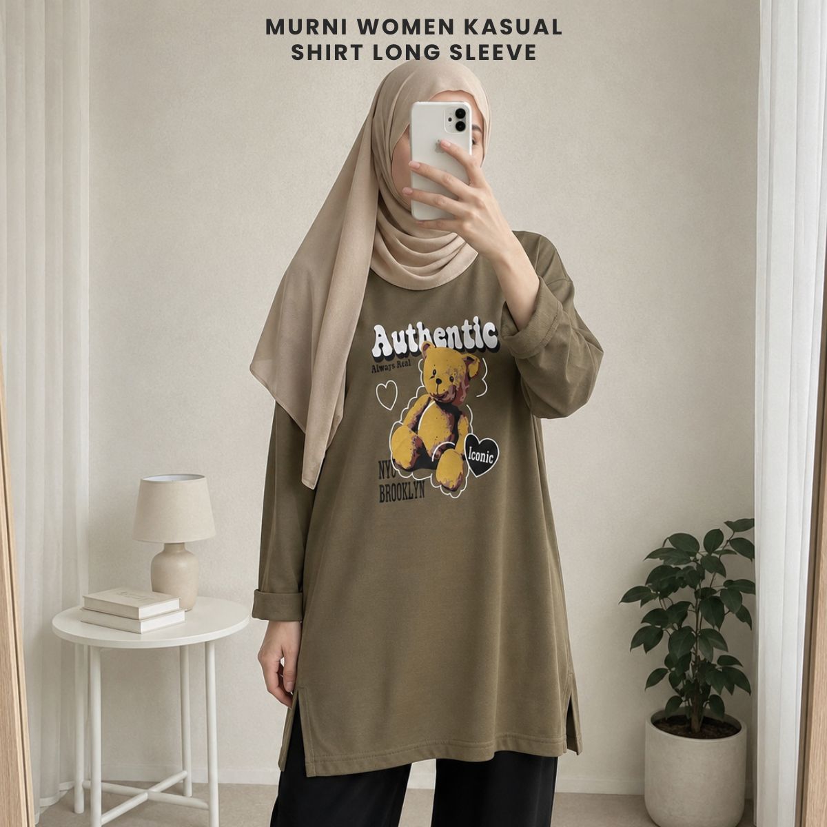 ZUCCA MURNI URBAN GRAPHIC TEE PEREMPUAN KASUAL SHIRT LONG SLEEVE - MA120