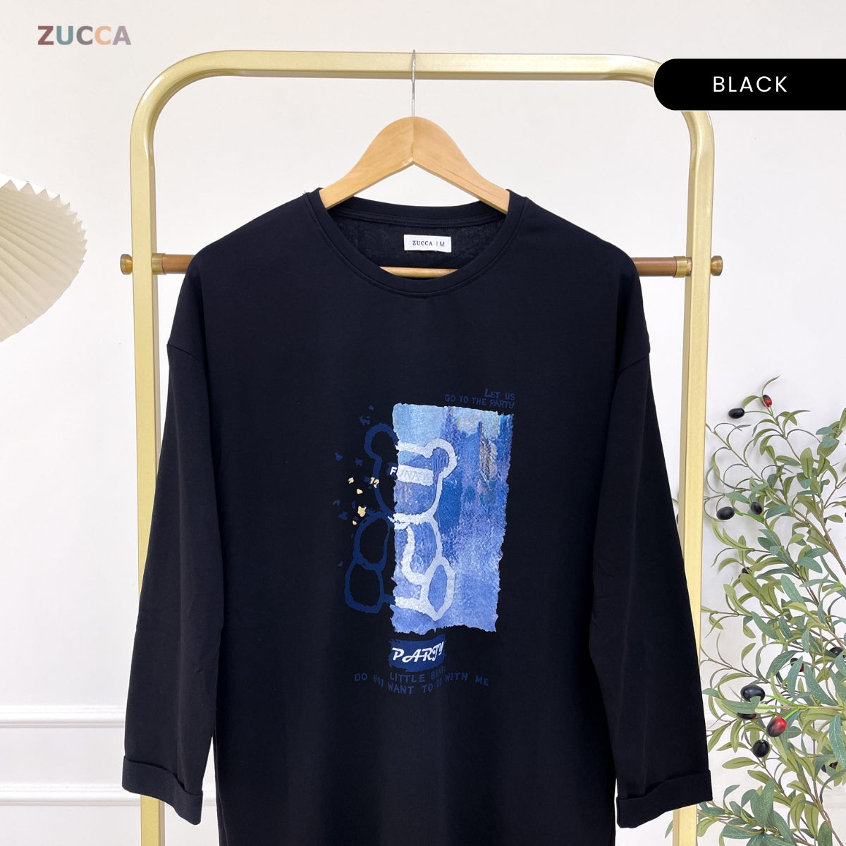 ZUCCA MURNI URBAN GRAPHIC TEE PEREMPUAN KASUAL SHIRT LONG SLEEVE - MA120