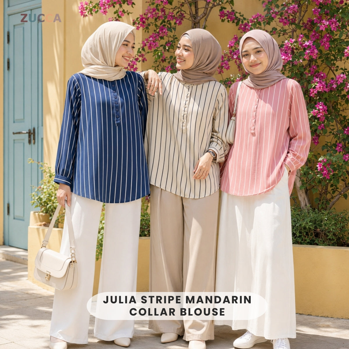 ZUCCA JULIA KASUAL STRIPE BLOUSE PEREMPUAN LENGAN PANJANG - MA127