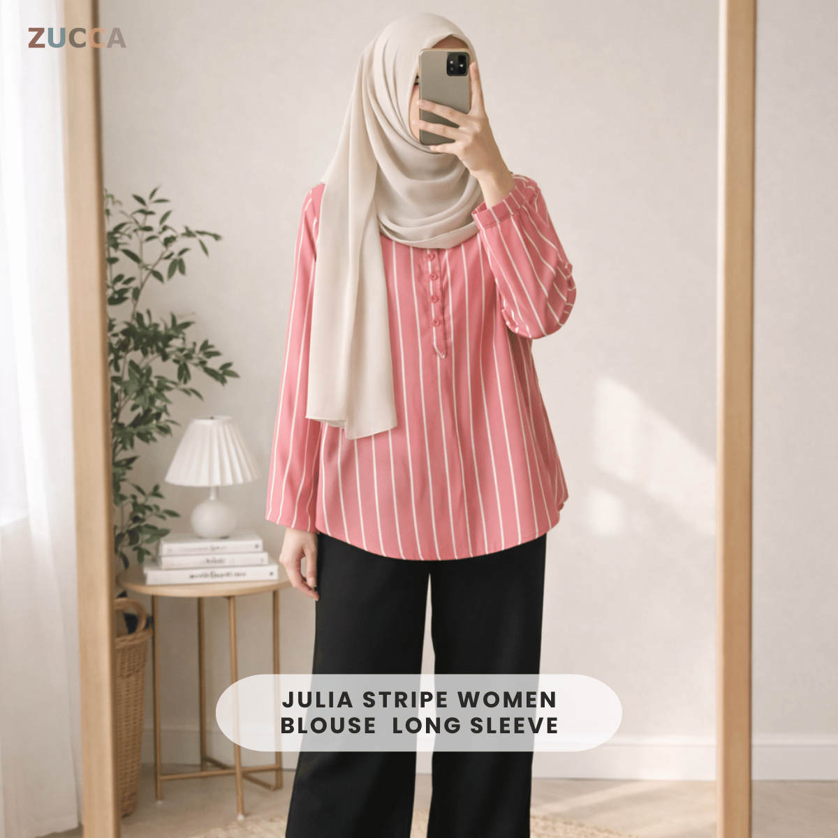 ZUCCA JULIA KASUAL STRIPE BLOUSE PEREMPUAN LENGAN PANJANG - MA127