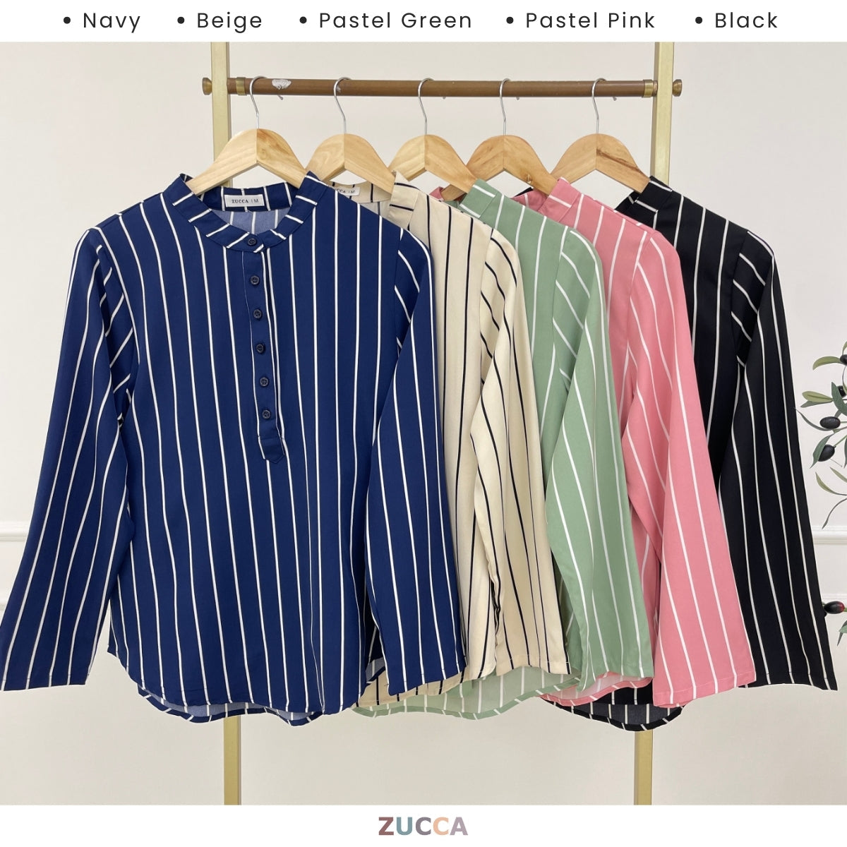 ZUCCA JULIA KASUAL STRIPE BLOUSE PEREMPUAN LENGAN PANJANG - MA127