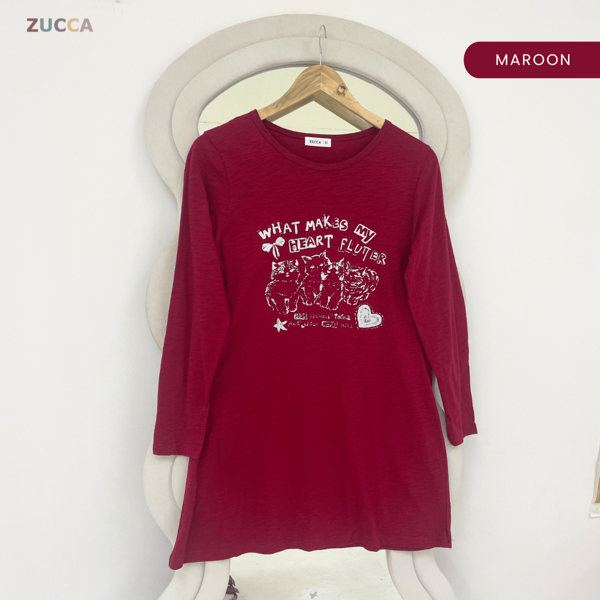ZUCCA MARIAM RELAXED HEARTWEAR LONG TEE