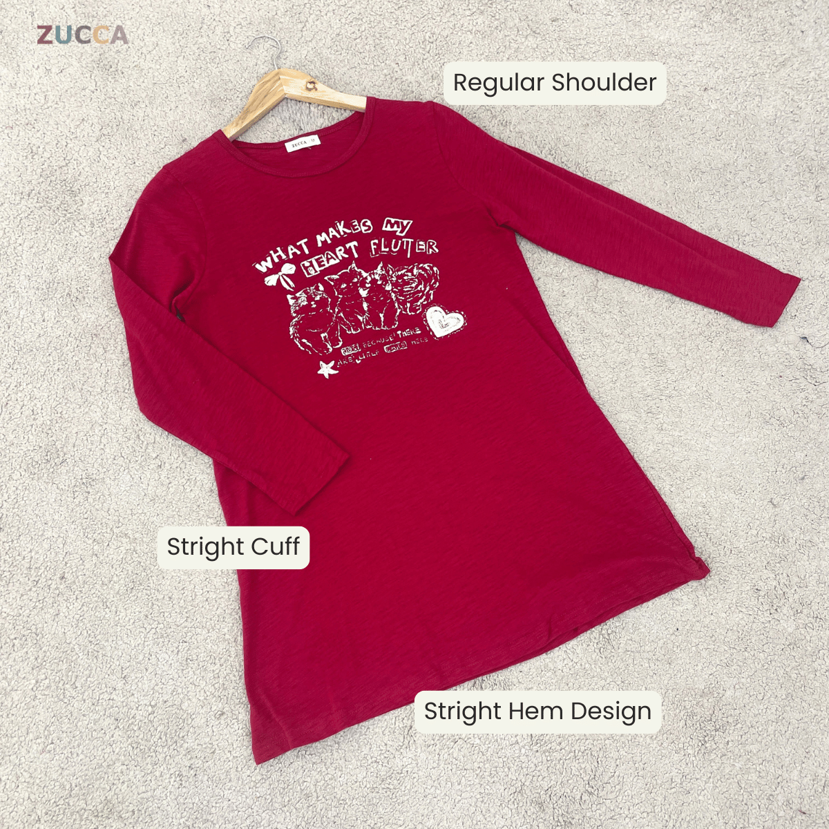 ZUCCA MARIAM RELAXED HEARTWEAR LONG TEE