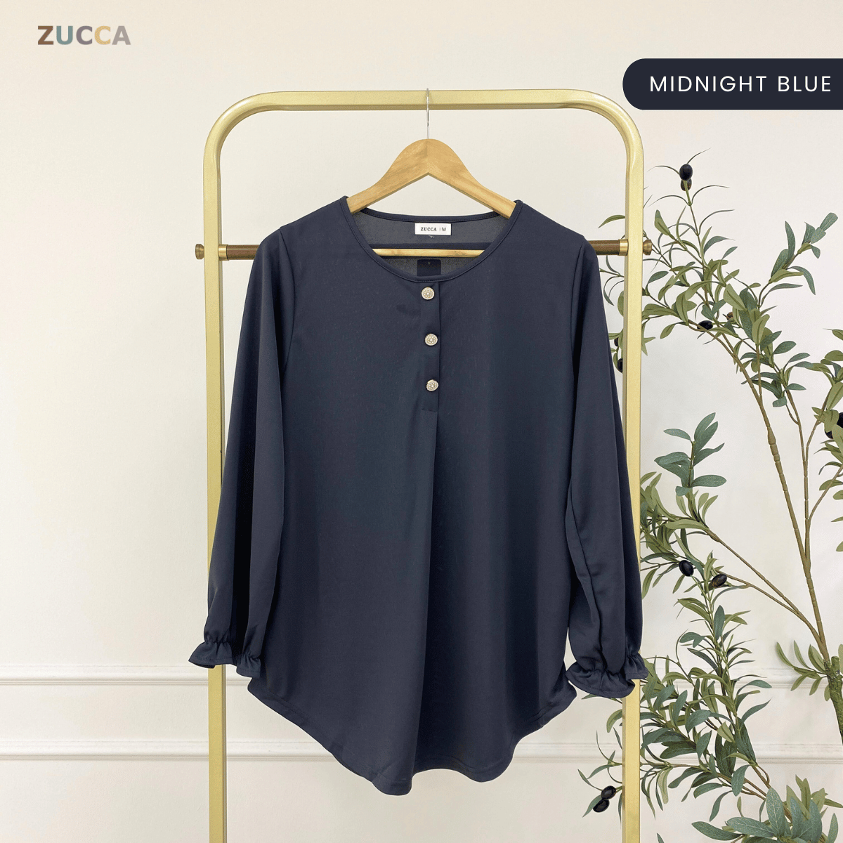 ZUCCA ASMA PEREMPUAN KASUAL PLAIN BLOUSE LONG SLEEVE - MA133