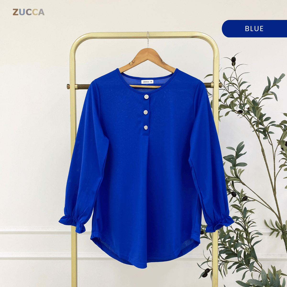 ZUCCA ASMA PEREMPUAN KASUAL PLAIN BLOUSE LONG SLEEVE - MA133