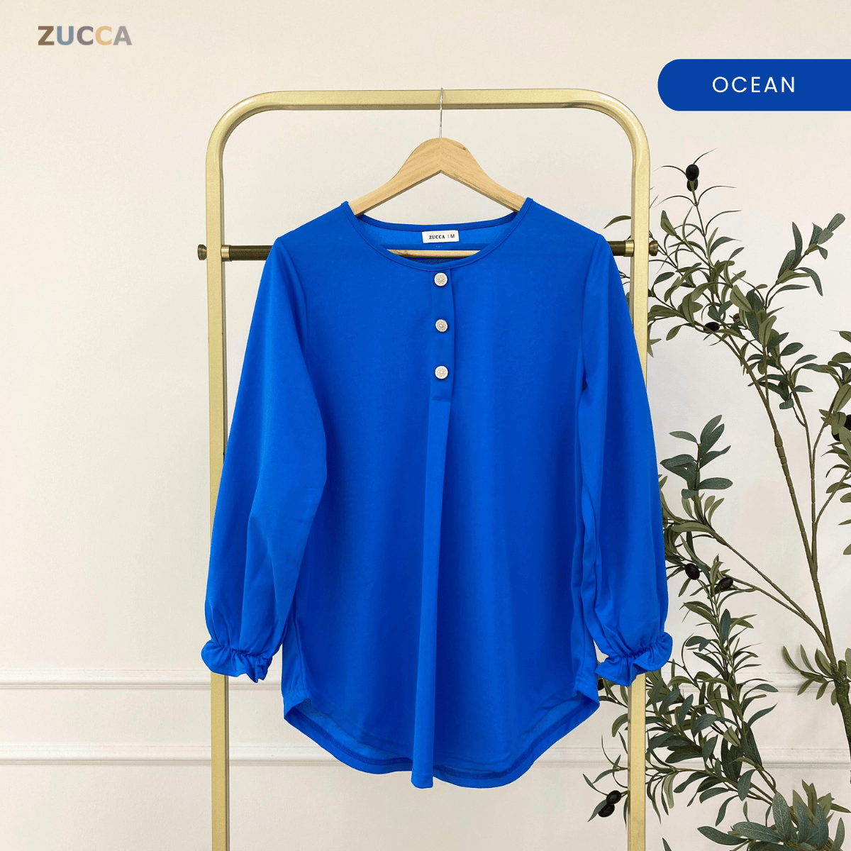 ZUCCA ASMA PEREMPUAN KASUAL PLAIN BLOUSE LONG SLEEVE - MA133