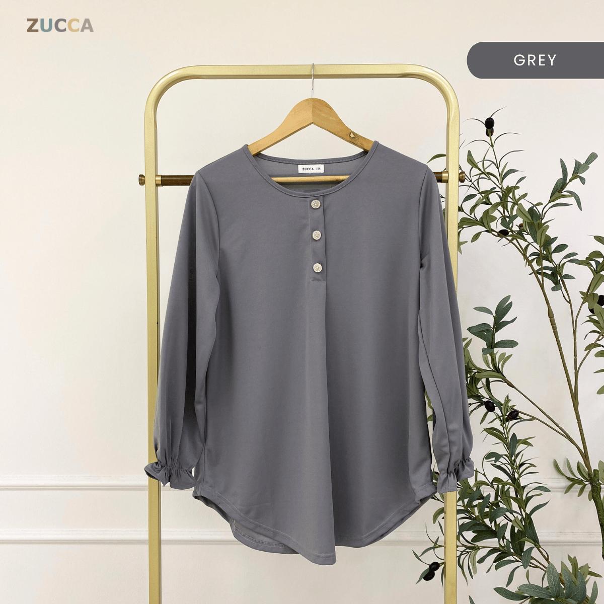 ZUCCA ASMA PEREMPUAN KASUAL PLAIN BLOUSE LONG SLEEVE - MA133