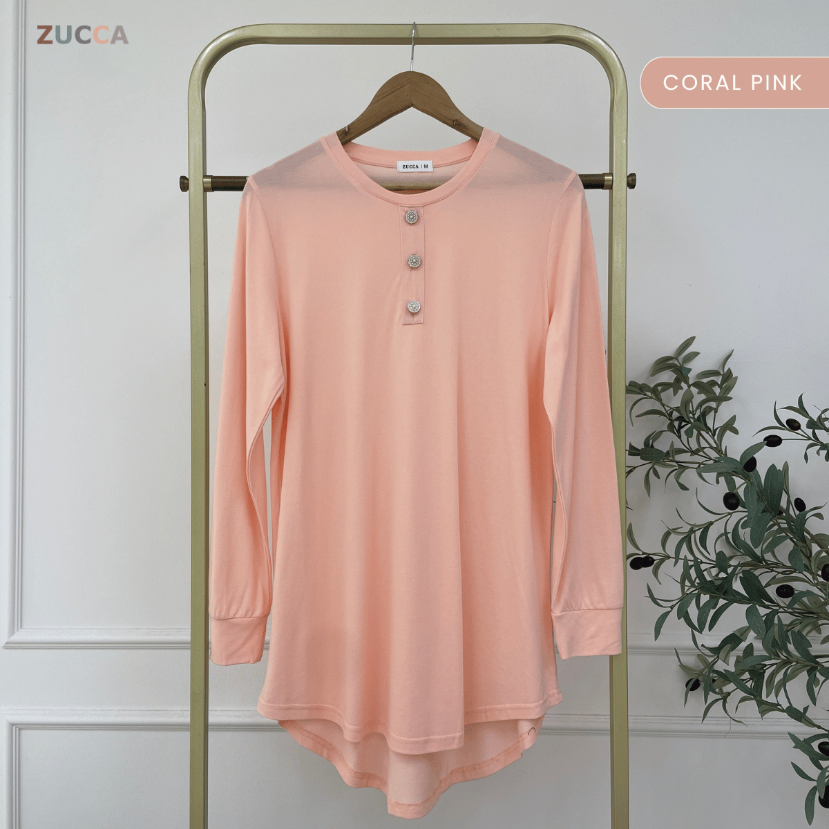ZUCCA REYNA MODEST PLAIN LONG BLOUSE - MA139