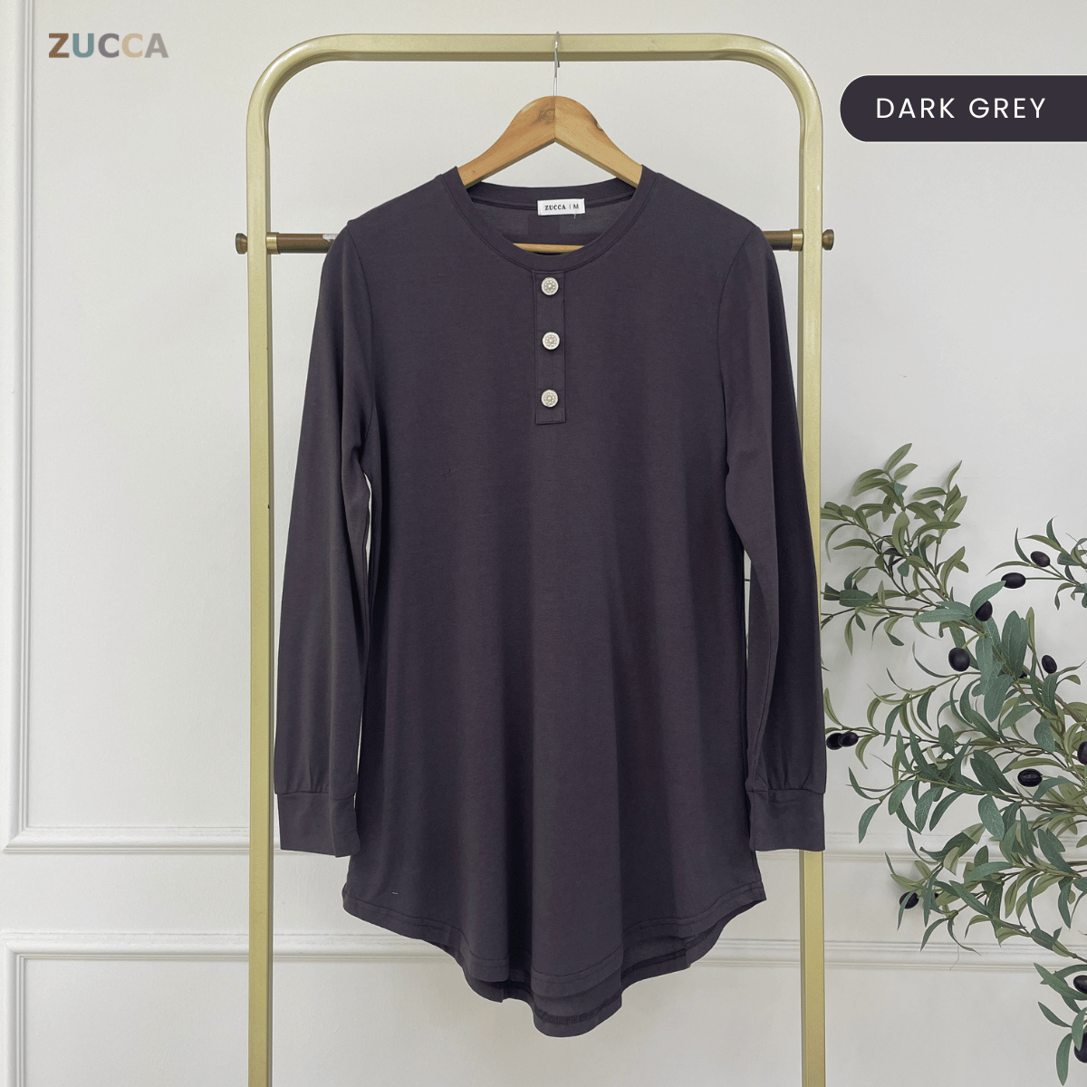 ZUCCA REYNA MODEST PLAIN LONG BLOUSE - MA139