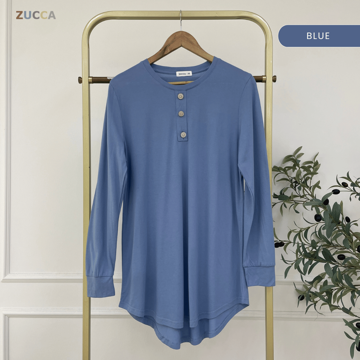 ZUCCA REYNA MODEST PLAIN LONG BLOUSE - MA139