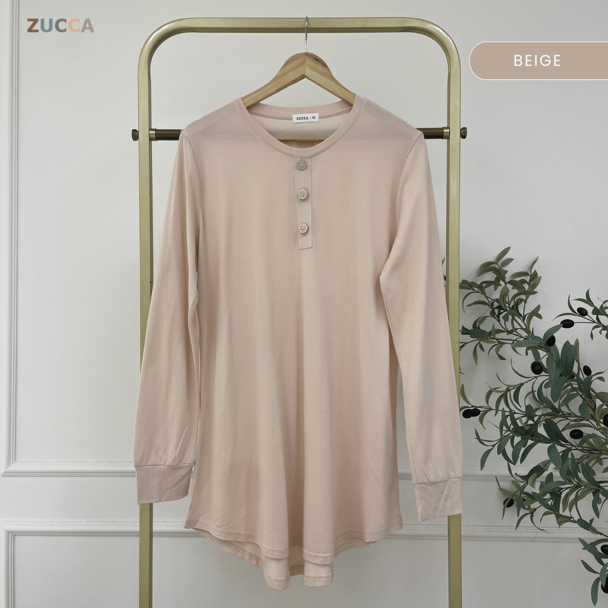 ZUCCA REYNA MODEST PLAIN LONG BLOUSE - MA139