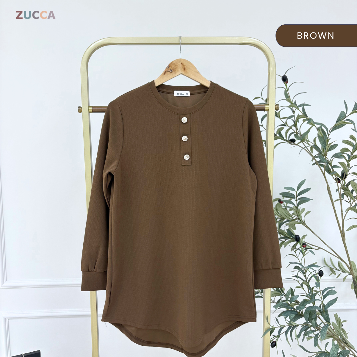 ZUCCA RIZQIN KASUAL MUSLIMAH PLAIN LONG BLOUSE - MA139