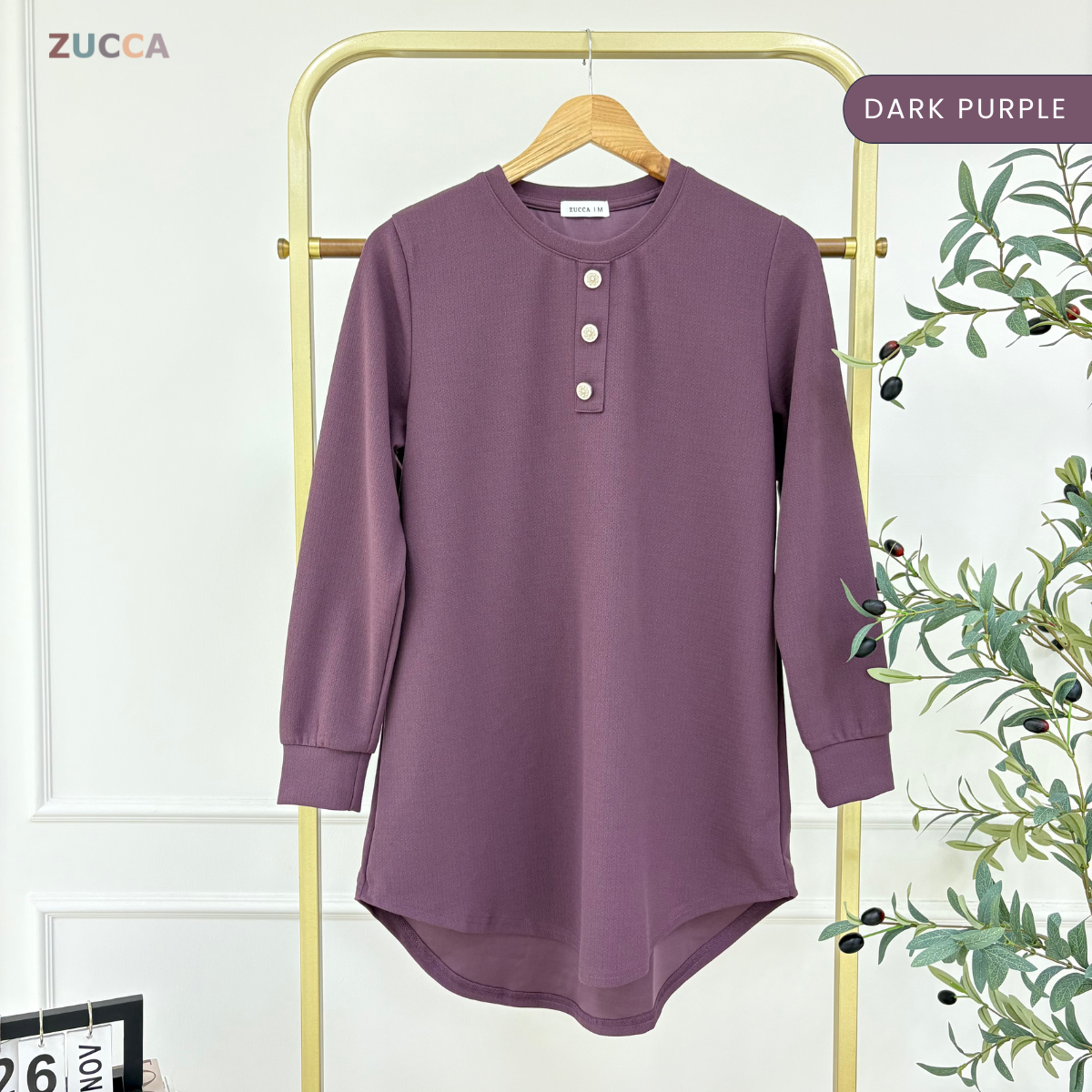 ZUCCA RIZQIN KASUAL MUSLIMAH PLAIN LONG BLOUSE - MA139