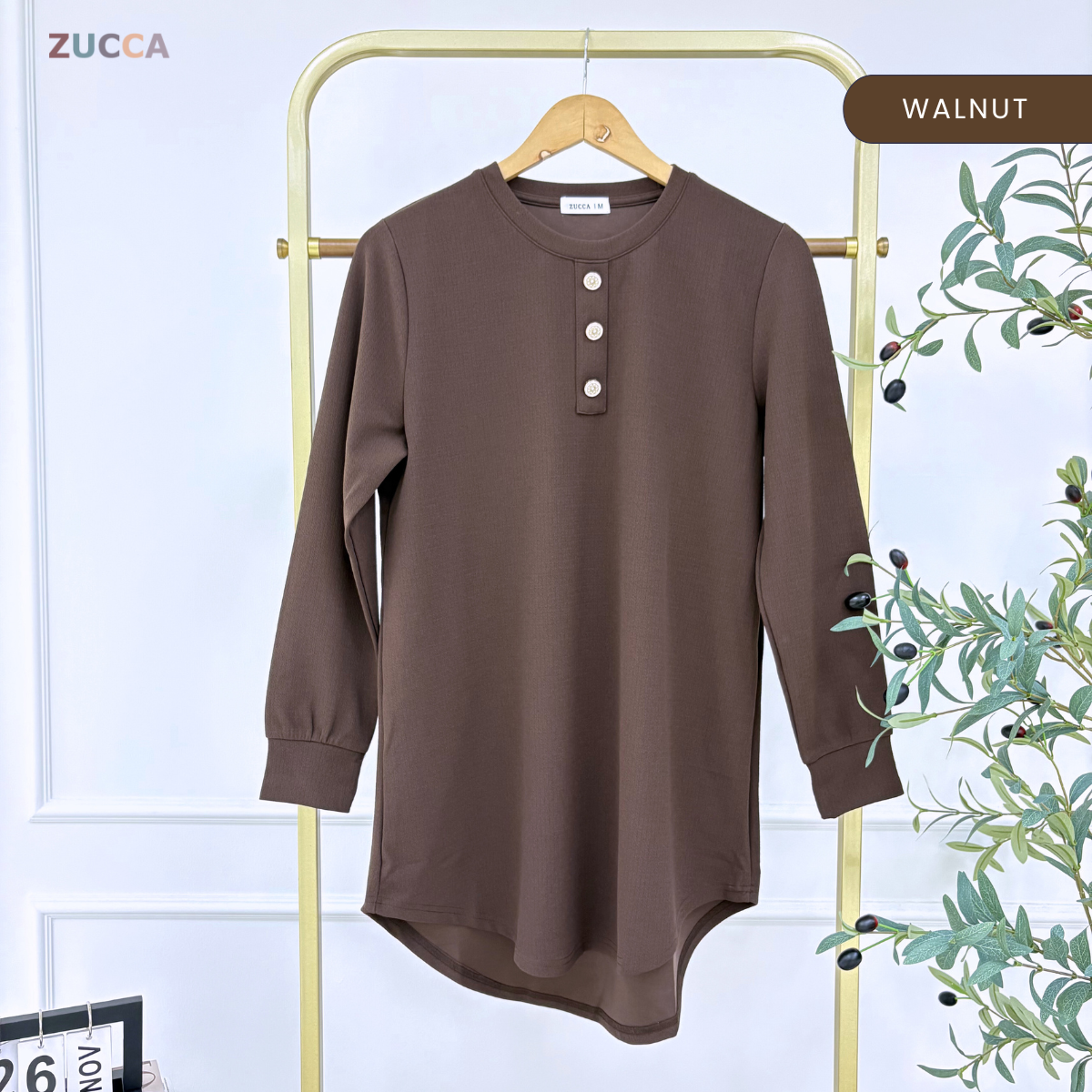 ZUCCA RIZQIN KASUAL MUSLIMAH PLAIN LONG BLOUSE - MA139
