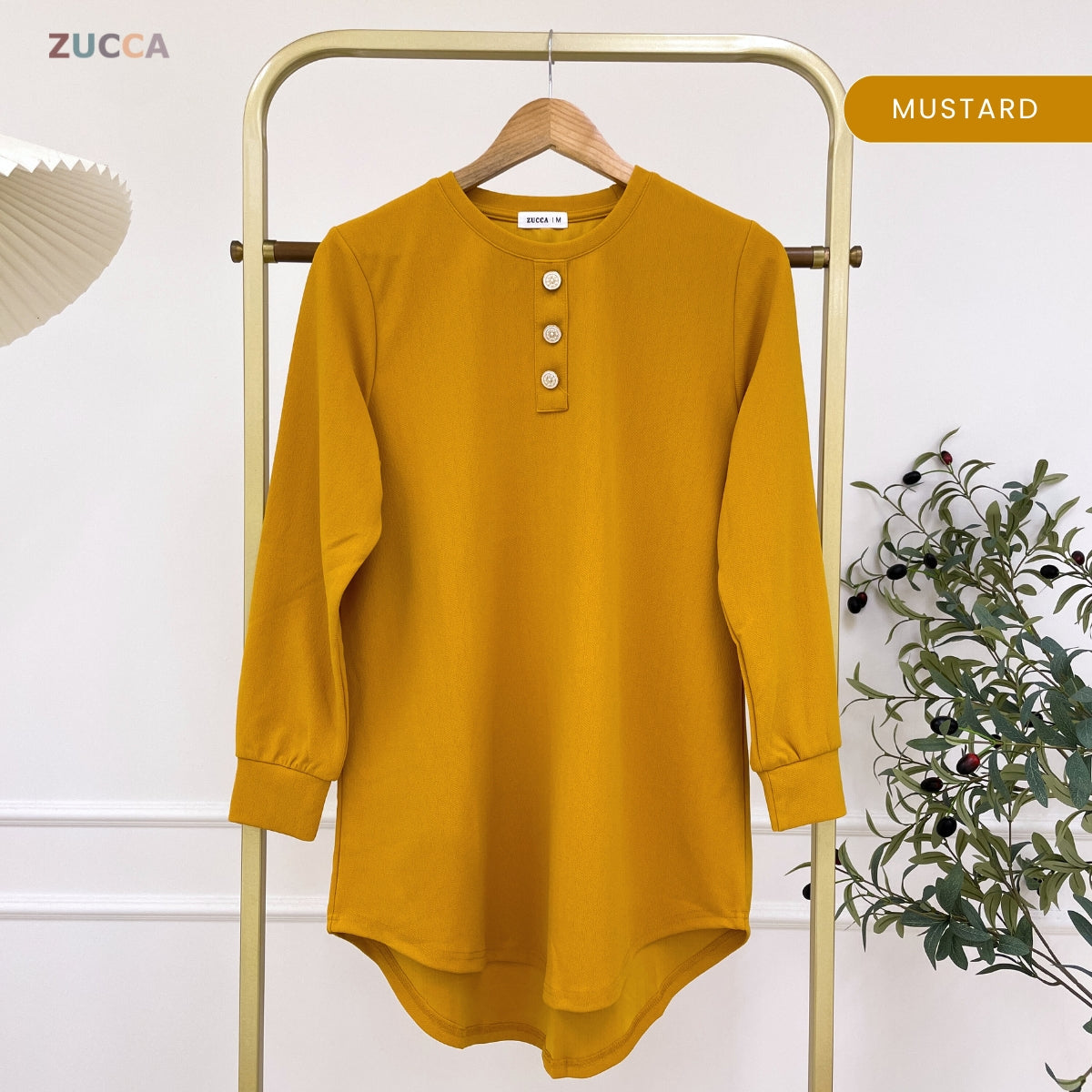 ZUCCA REYNA MODEST PLAIN LONG BLOUSE - MA139