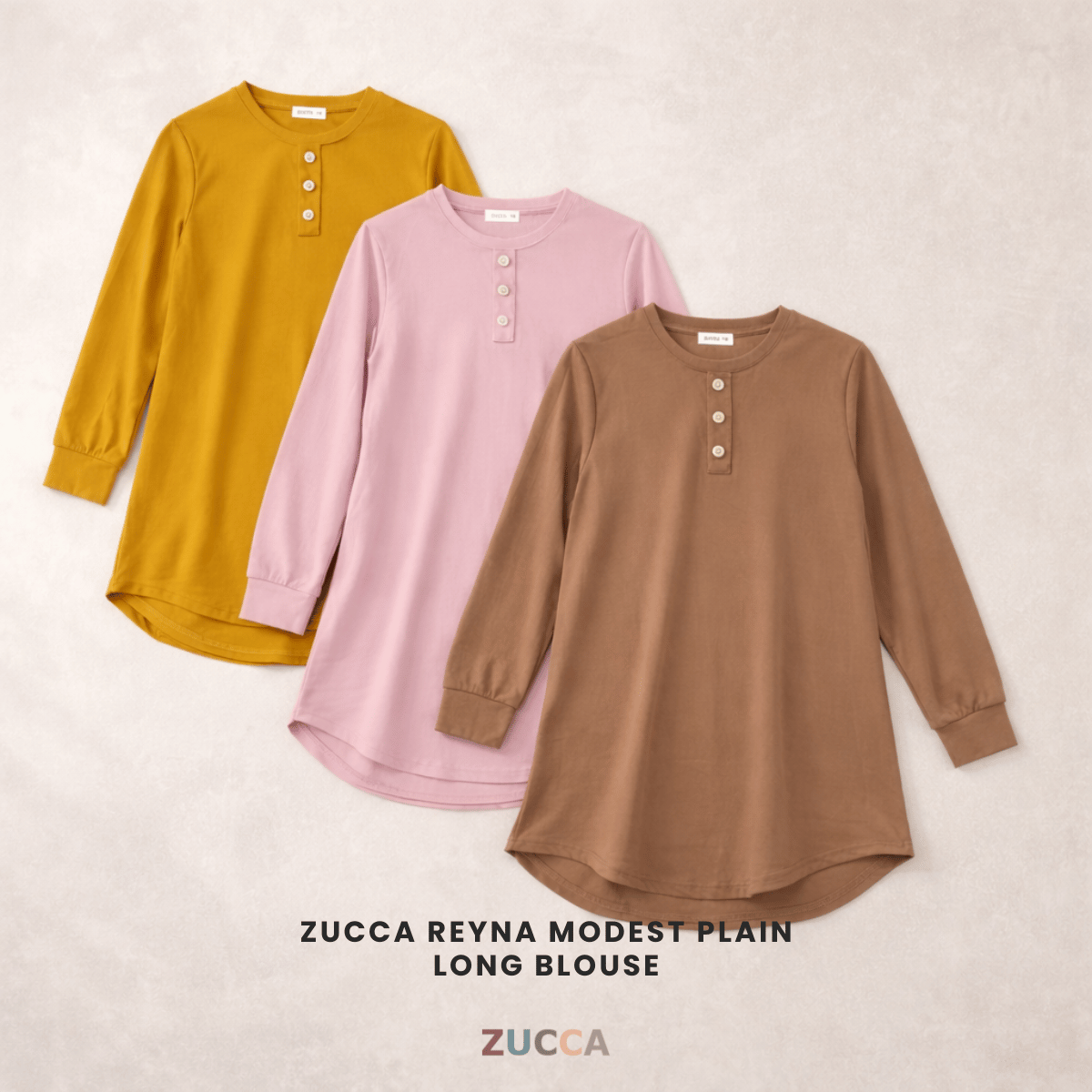 ZUCCA REYNA MODEST PLAIN LONG BLOUSE - MA139