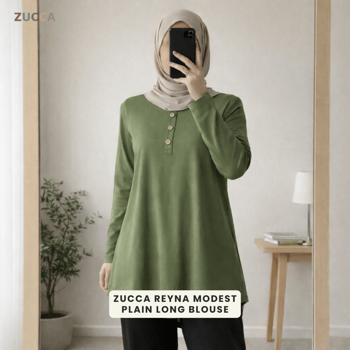 ZUCCA REYNA MODEST PLAIN LONG BLOUSE - MA139