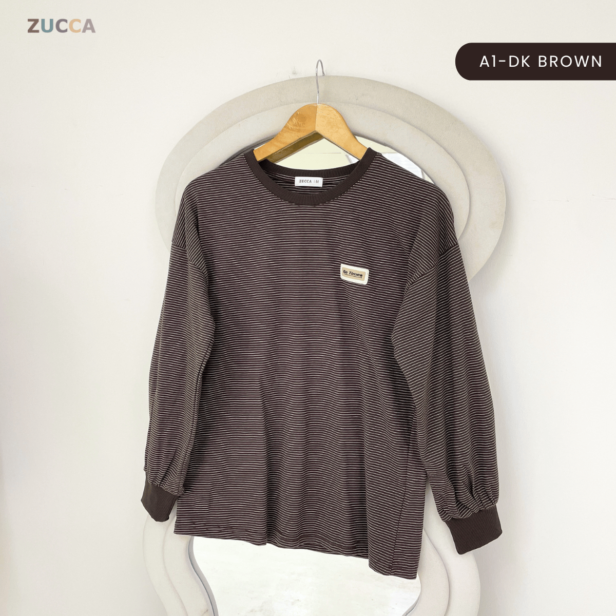 ZUCCA LANA STRIPED LONG SLEEVE MODEST SWEATSHIRT- MA142