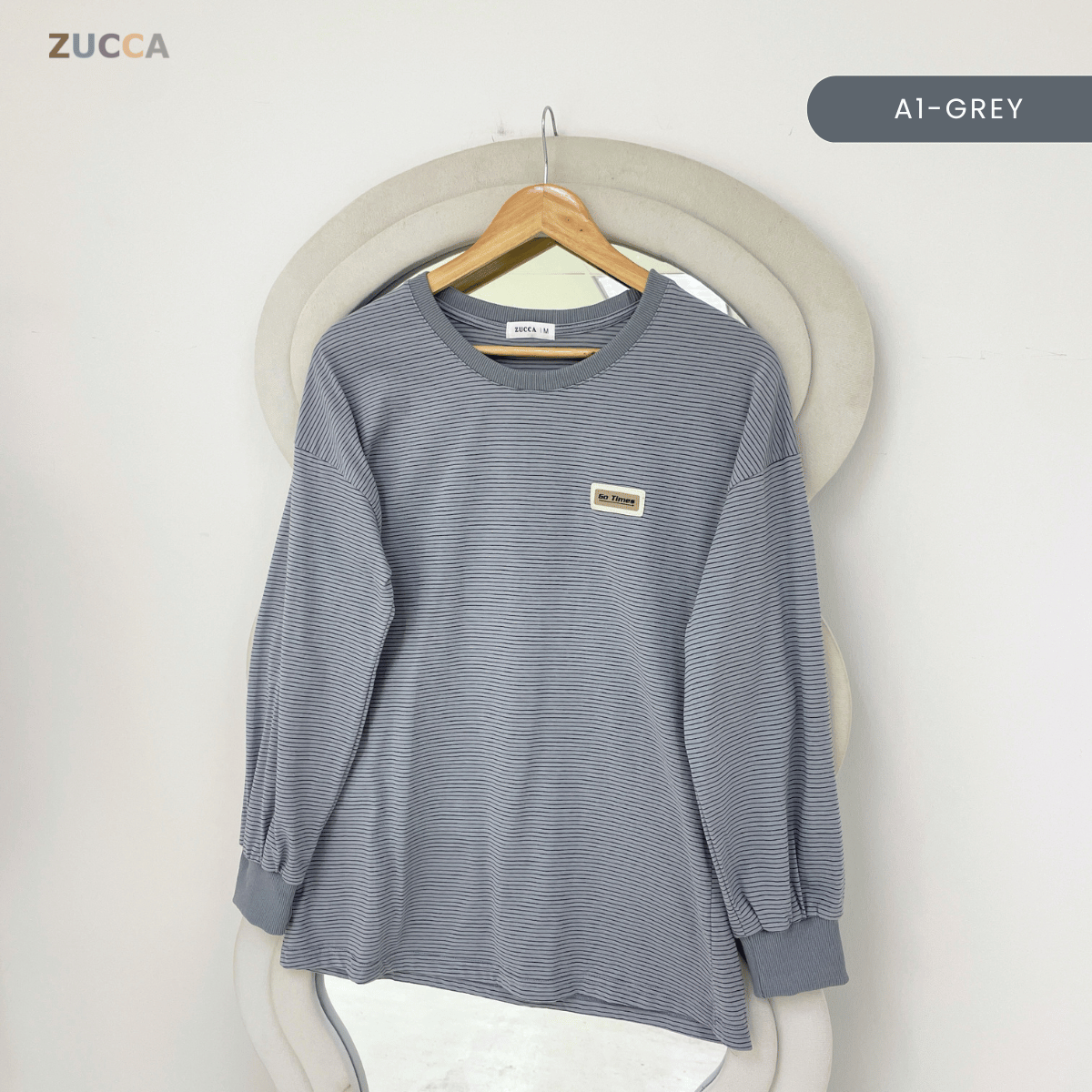 ZUCCA LANA STRIPED LONG SLEEVE MODEST SWEATSHIRT- MA142