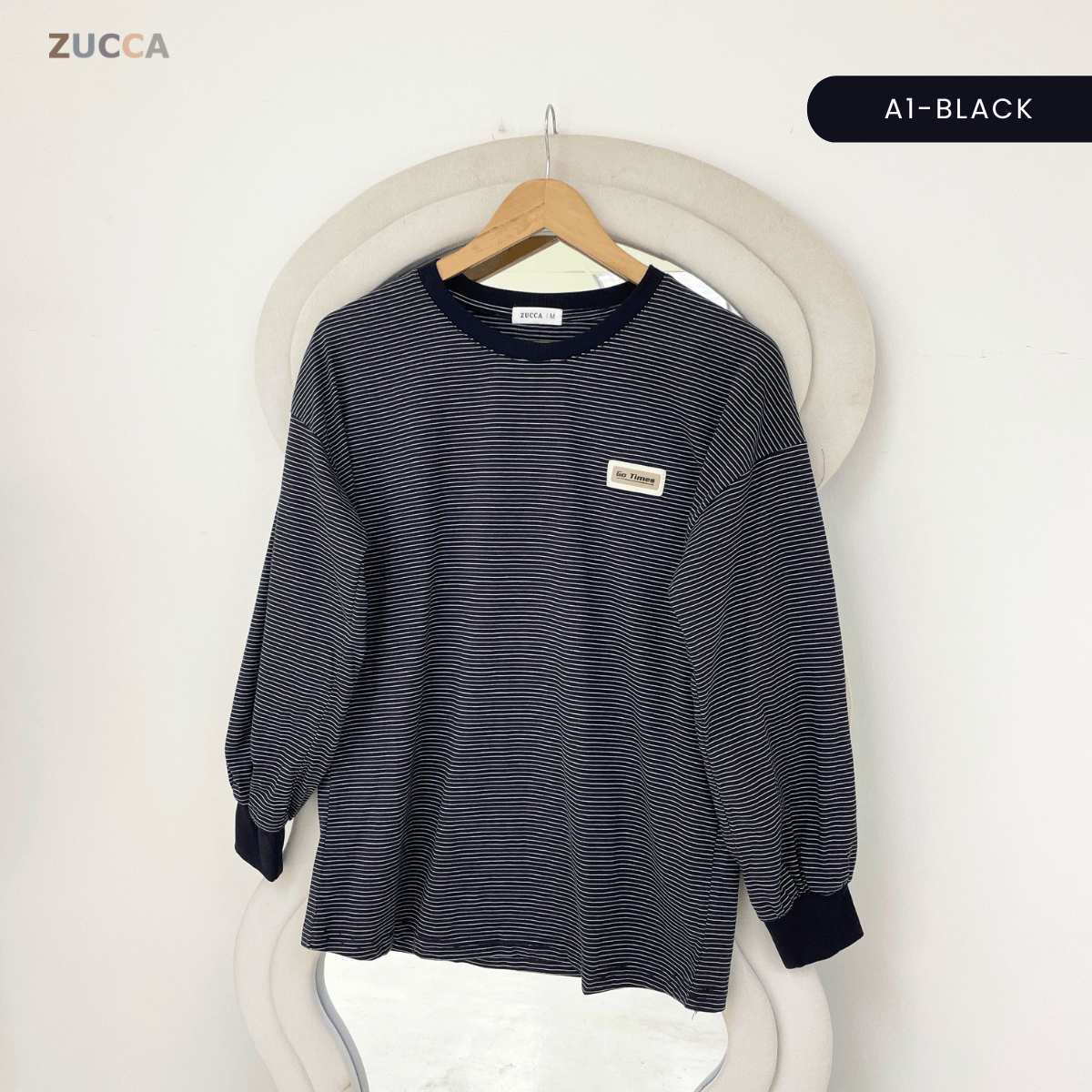 ZUCCA LANA STRIPED LONG SLEEVE MODEST SWEATSHIRT- MA142