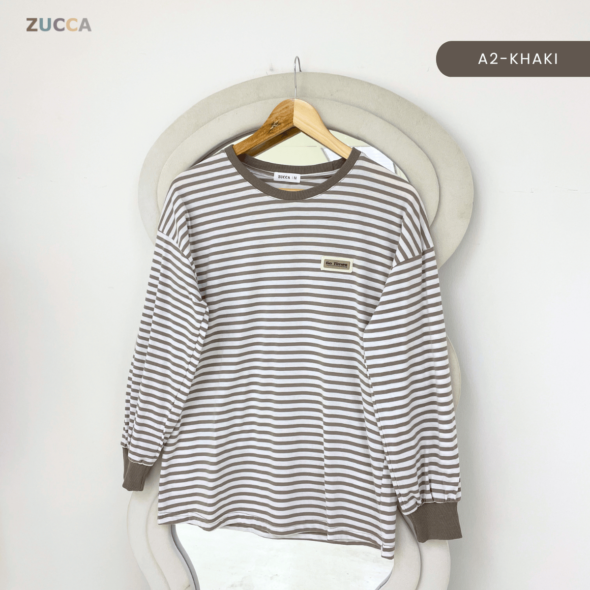 ZUCCA LANA STRIPED LONG SLEEVE MODEST SWEATSHIRT- MA142