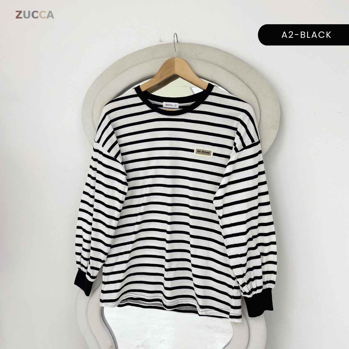ZUCCA LANA STRIPED LONG SLEEVE MODEST SWEATSHIRT- MA142