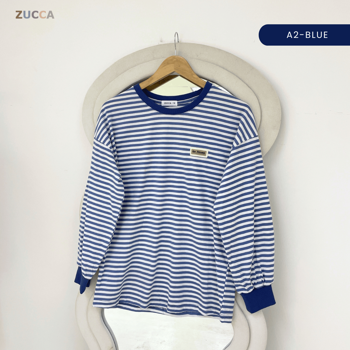 ZUCCA LANA STRIPED LONG SLEEVE MODEST SWEATSHIRT- MA142
